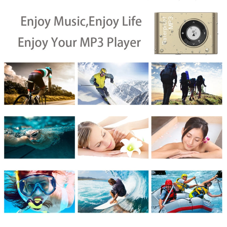 C26 IPX8 Waterproof Swimming Diving Sports MP3 Music Player with Clip & Earphone, Support FM, Memory:8GB(Orange) - MP3 Player by PMC Jewellery | Online Shopping South Africa | PMC Jewellery | Buy Now Pay Later Mobicred