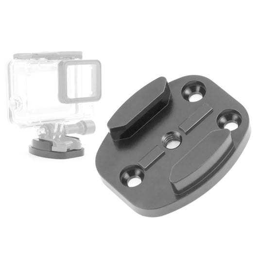 4 Holes Aluminum Quick Release Tripod Mount Base For Sports Camera, Color: Black - Helmet Mount by PMC Jewellery | Online Shopping South Africa | PMC Jewellery | Buy Now Pay Later Mobicred