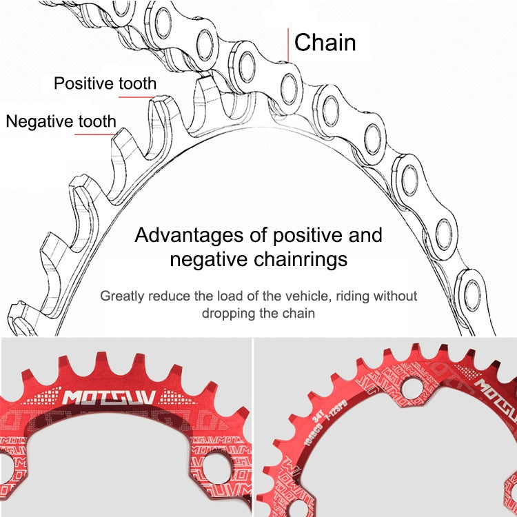 MOTSUV Narrow Wide Chainring MTB  Bicycle 104BCD Tooth Plate Parts(Green) - free shipping - PMC TechLife - Order now!