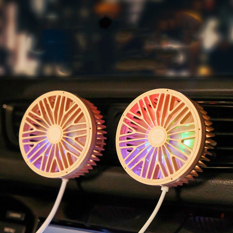 Car Vent Fan Multi-function USB Interface Mini LED Lamp Car Fan(Black) - Heating & Fans by PMC TechLife | Online Shopping South Africa | PMC TechLife