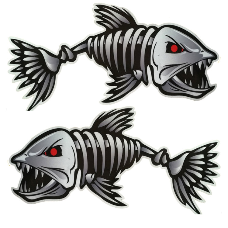 10 PCS Horror Skeleton Shark Fishing Daren Cover Scratch Reflective Waterproof Personality Body Sticker 30*15cm - Decorative Sticker by PMC Jewellery | Online Shopping South Africa | PMC Jewellery | Buy Now Pay Later Mobicred