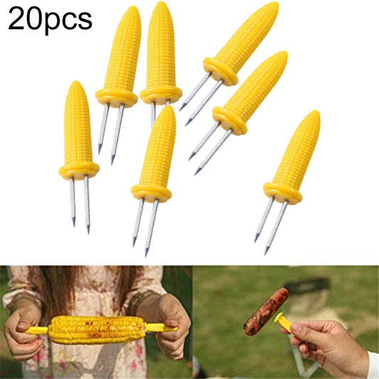 20 PCS Creative Fashion Corn Needle Stainless Steel Portable Barbecue Needle Tool - Gadgets by PMC Jewellery | Online Shopping South Africa | PMC Jewellery | Buy Now Pay Later Mobicred