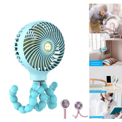 Octopus Deformed Cartoon Folding USB Rechargeable Mini Handheld Fan(Blue) - Electric Fans by PMC Jewellery | Online Shopping South Africa | PMC Jewellery | Buy Now Pay Later Mobicred