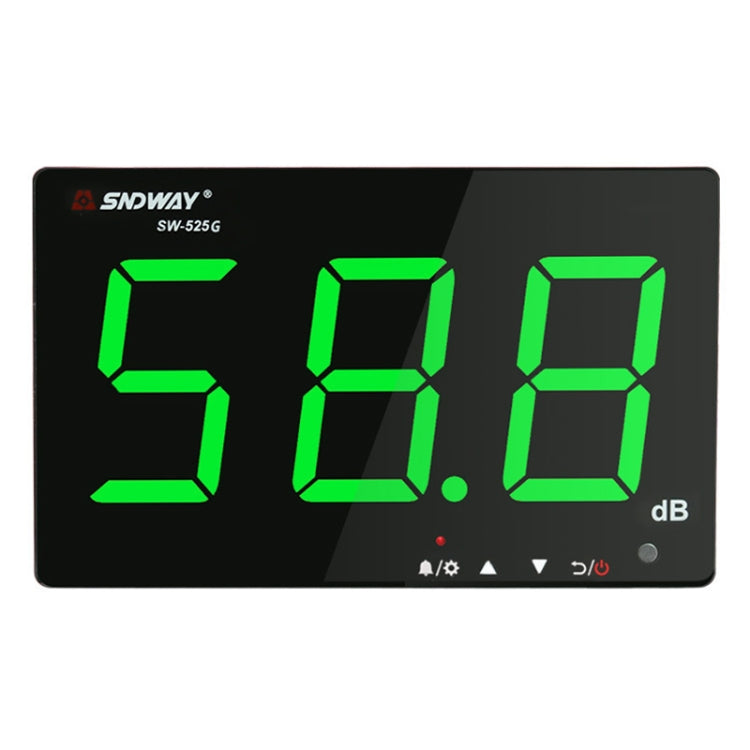 SNDWAY Wall-mounted 30~130dB Large Screen Digital Display Noise Decibel Monitoring Testers, Specification:SW525G with Storage + USB Green - free shipping - PMC Jewellery - Order now!