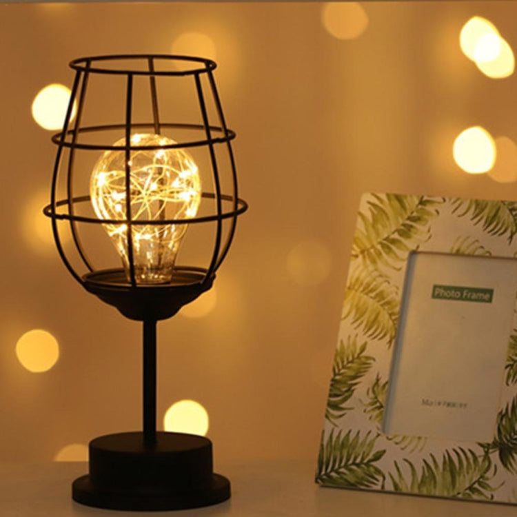 Retro Classic Iron Art LED Table Lamp Reading Lamp Night Light Bedroom Lamp Desk Lighting Home Decoration, Lampshade Style:Red Wine Glass - Night Lights by PMC TechLife | Online Shopping South Africa | PMC TechLife | Buy Now Pay Later Mobicred