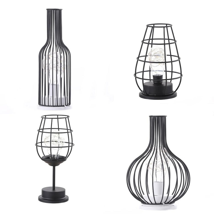 Retro Classic Iron Art LED Table Lamp Reading Lamp Night Light Bedroom Lamp Desk Lighting Home Decoration, Lampshade Style:Red Wine Bottle - Night Lights by PMC TechLife | Online Shopping South Africa | PMC TechLife | Buy Now Pay Later Mobicred