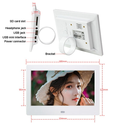 DPF-706 7 inch Digital Photo Frame LED Wall Mounted Advertising Machine, Plug:US Plug(White) - 1.5-7.0 inch by PMC Jewellery | Online Shopping South Africa | PMC Jewellery | Buy Now Pay Later Mobicred