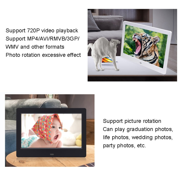 DPF-706 7 inch Digital Photo Frame LED Wall Mounted Advertising Machine, Plug:US Plug(Black) - free shipping - PMC Jewellery - Order now!