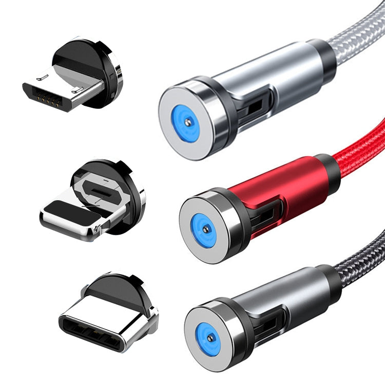 CC56 8 Pin + Type-C/USB-C + Micro USB Magnetic Interface Dust Plug Rotating Data Charging Cable, Cbale Length: 2m(Black) - free shipping - PMC Jewellery - Order now!