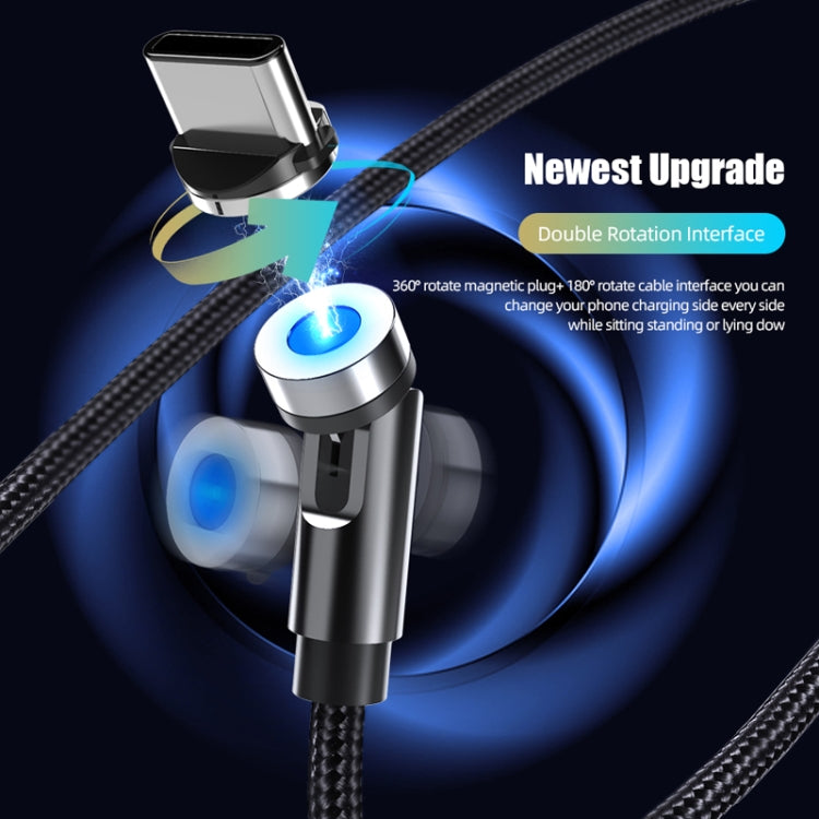 CC56 8 Pin + Type-C/USB-C + Micro USB Magnetic Interface Dust Plug Rotating Data Charging Cable, Cbale Length: 2m(Silver) - Charging Cable & Head by PMC Jewellery | Online Shopping South Africa | PMC Jewellery | Buy Now Pay Later Mobicred