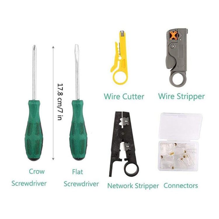 Three-purpose Network Cable Clamp Tester Hand Tool Set Home Network Repair Kit, Style:12 in 1 - Lan Cable and Tools by PMC Jewellery | Online Shopping South Africa | PMC Jewellery | Buy Now Pay Later Mobicred