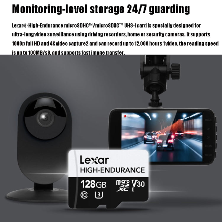 Lexar MicroSDHC 128GB High-endurance Driving Recorder Video Surveillance Camera TF Memory Card Video Card - Micro SD Card by Lexar | Online Shopping South Africa | PMC Jewellery | Buy Now Pay Later Mobicred