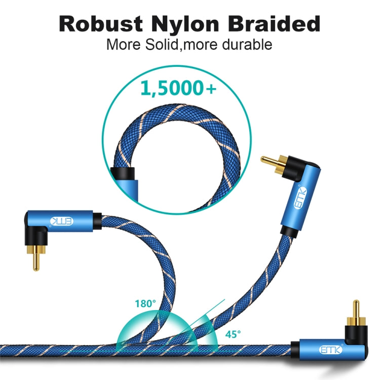 EMK Dual 90-Degree Male To Male Nylon Braided Audio Cable, Cable Length:1m(Blue) - free shipping - PMC TechLife - Order now!
