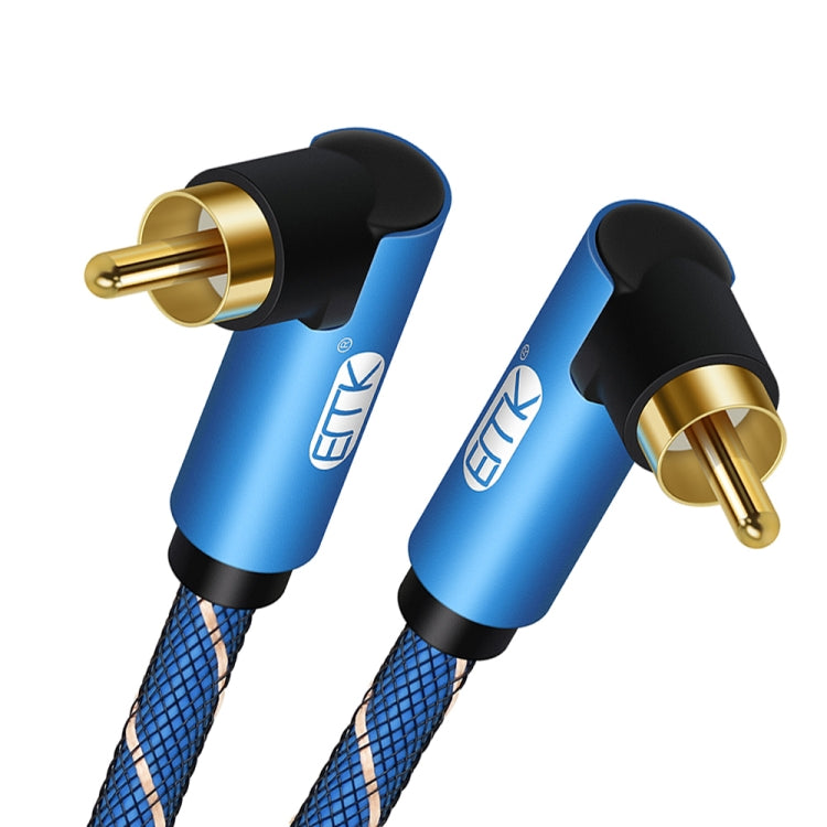 EMK Dual 90-Degree Male To Male Nylon Braided Audio Cable, Cable Length:2m(Blue) - free shipping - PMC Jewellery - Order now!