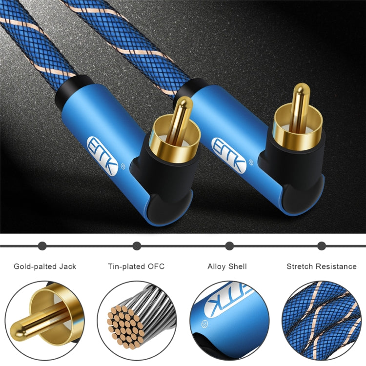EMK Dual 90-Degree Male To Male Nylon Braided Audio Cable, Cable Length:2m(Blue) - free shipping - PMC Jewellery - Order now!