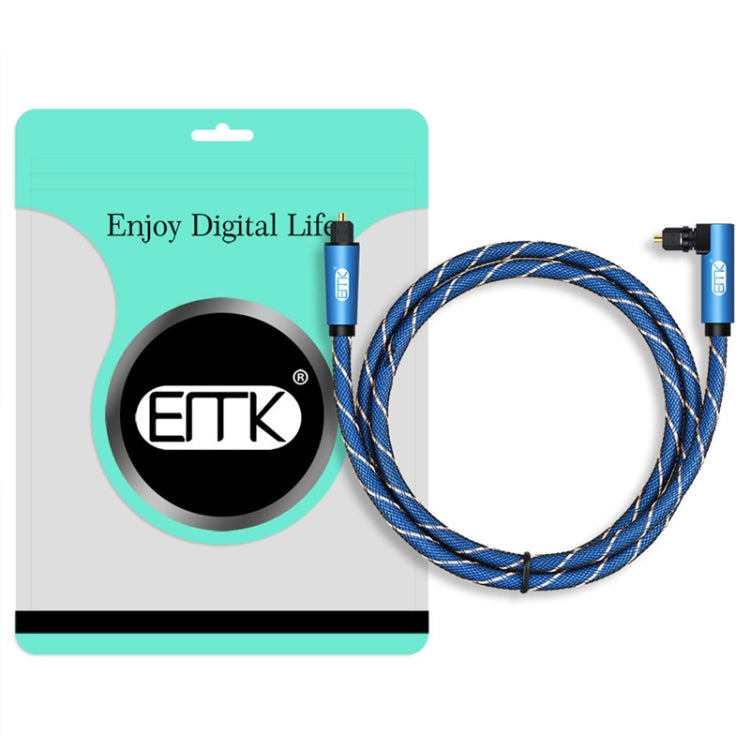 EMK 90 Degree Swivel Adjustable Right Angled 360 Degrees Rotatable Plug Nylon Woven Mesh Optical Audio Cable, Cable Length:3m(Blue) - Audio Optical Cables by EMK | Online Shopping South Africa | PMC Jewellery | Buy Now Pay Later Mobicred