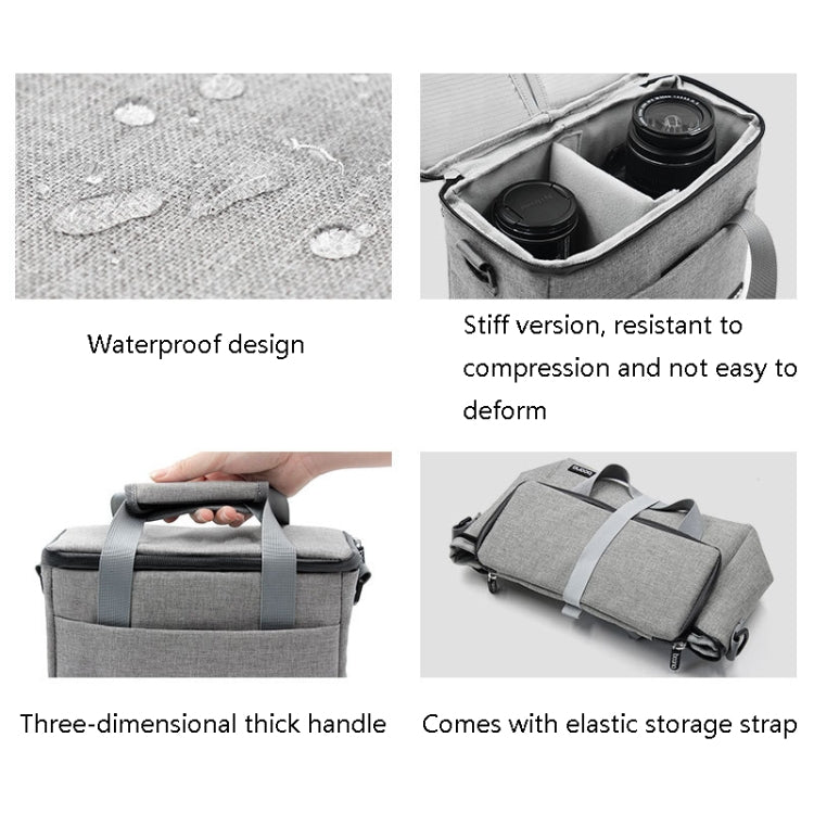 Baona BN-H001 Digital Camera Bag Casual Portable Camera Waterproof Bag, Size:Large(Gray) - Strap Satchel by Baona | Online Shopping South Africa | PMC TechLife | Buy Now Pay Later Mobicred