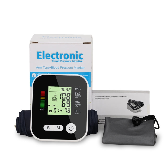 Arm Type Home Electronic Automatic Hypertension Measuring Instrument Sphygmomanometer(Black) - free shipping - PMC TechLife - Order now!