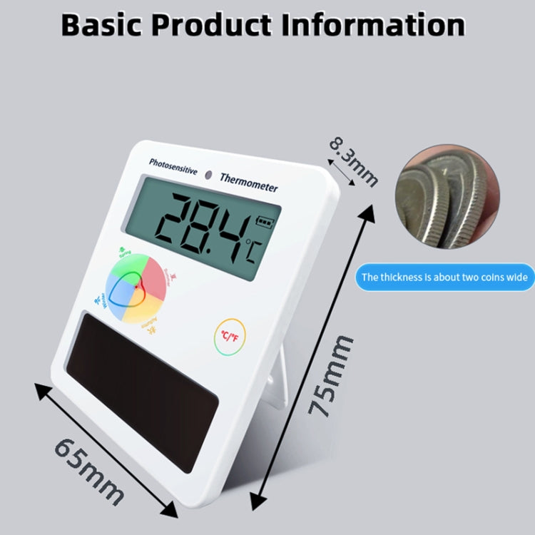 Pcsensor Fish Tank Indoor Solar Cell-free LCD High-precision Light Energy Thermometer - free shipping - PMc TechLife - Order now!