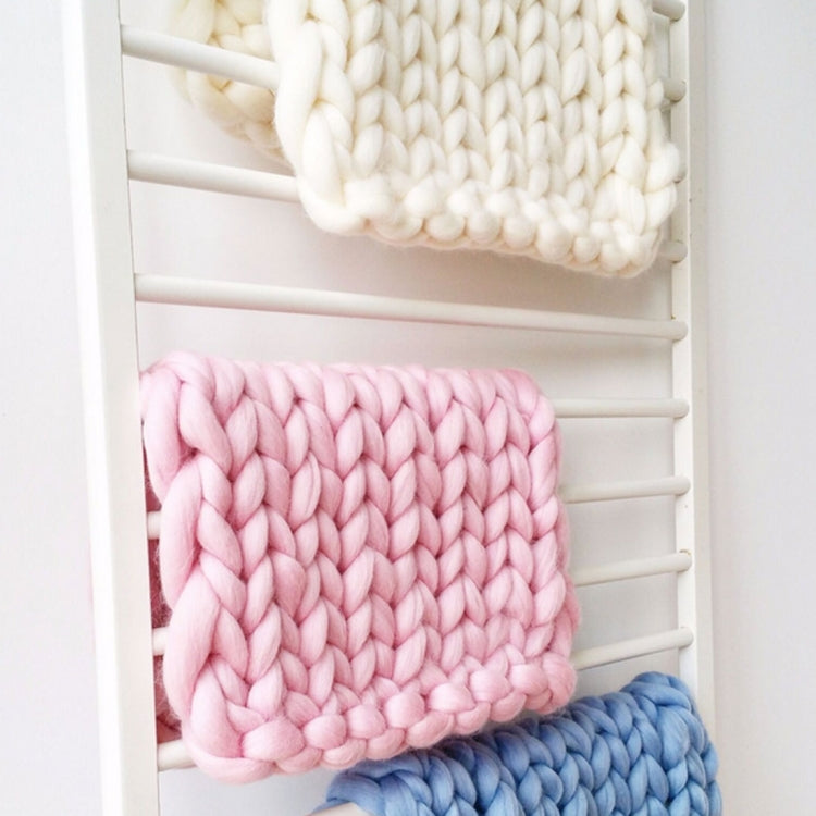 50x50cm Soft Newborn Photography Prop Chunky Knit Blanket  for 100 Days Milestone(White) - free shipping - PMC TechLife - Order now!