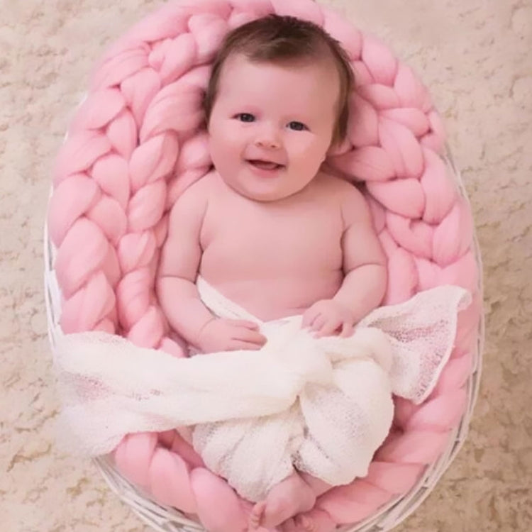 50x50cm Soft Newborn Photography Prop Chunky Knit Blanket  for 100 Days Milestone(White) - free shipping - PMC TechLife - Order now!