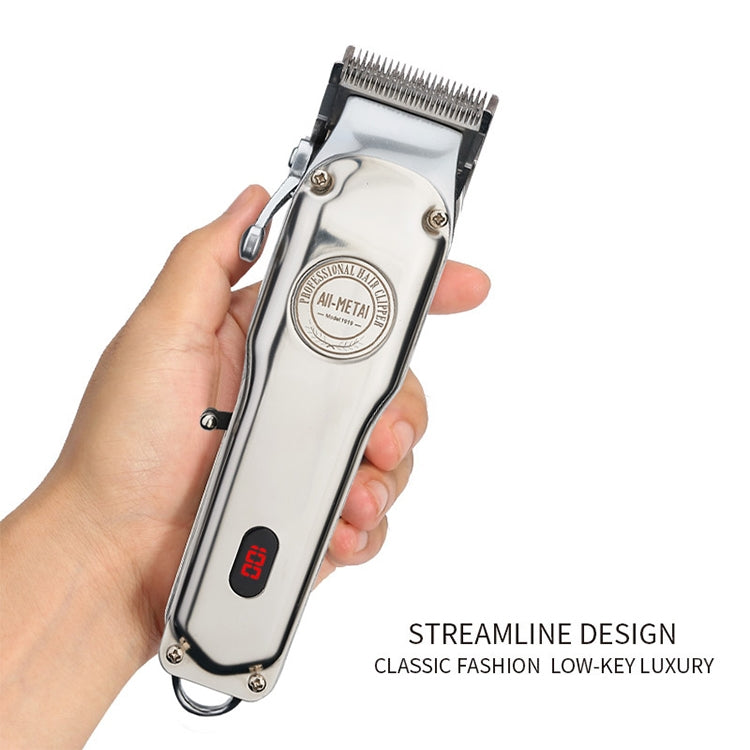 Retro Oil Head Electric Pusher Strong Power Electric Fader LCD Digital Display Rechargeable Hair Clipper(EU Plug) - free shipping - PMC TechLife - Order now!