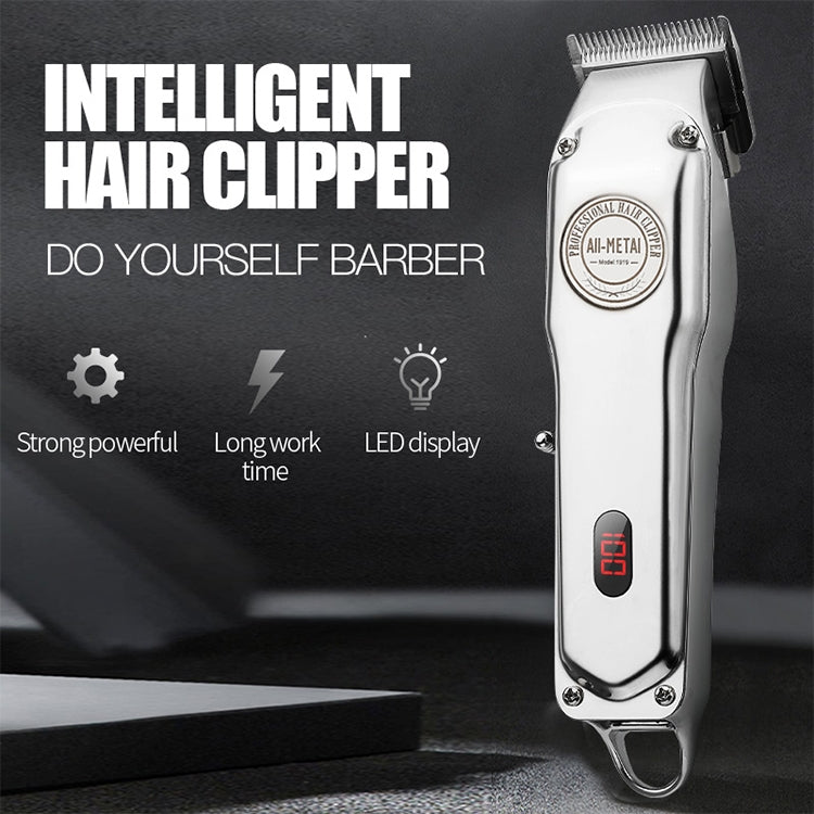 Retro Oil Head Electric Pusher Strong Power Electric Fader LCD Digital Display Rechargeable Hair Clipper(EU Plug) - free shipping - PMC TechLife - Order now!