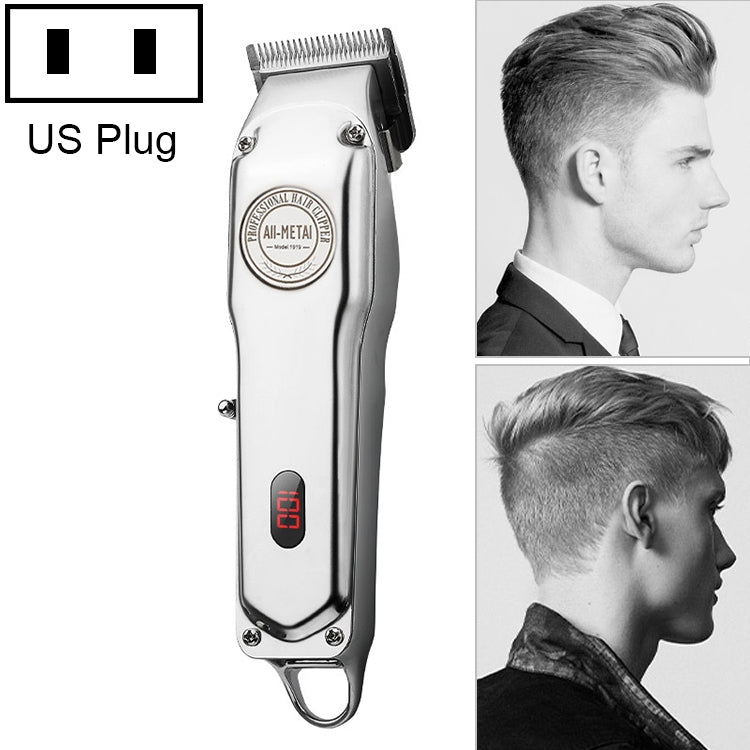 Retro Oil Head Electric Pusher Strong Power Electric Fader LCD Digital Display Rechargeable Hair Clipper(US Plug) - free shipping - PMC TechLife - Order now!
