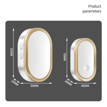 CACAZI A99 Home Smart Remote Control Doorbell Elderly Pager, Style:US Plug(Black Gold) - Wireless Doorbell by CACAZI | Online Shopping South Africa | PMC Jewellery