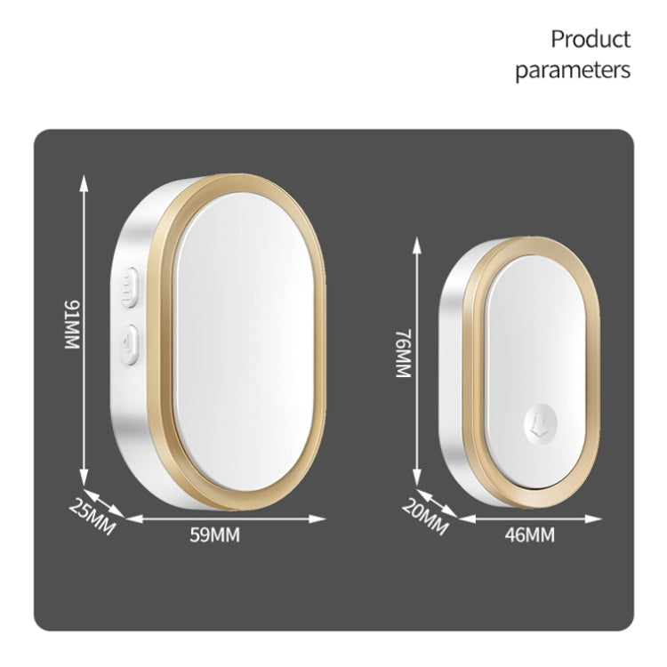 CACAZI A99 Home Smart Remote Control Doorbell Elderly Pager, Style:US Plug(Golden) - Wireless Doorbell by CACAZI | Online Shopping South Africa | PMC Jewellery