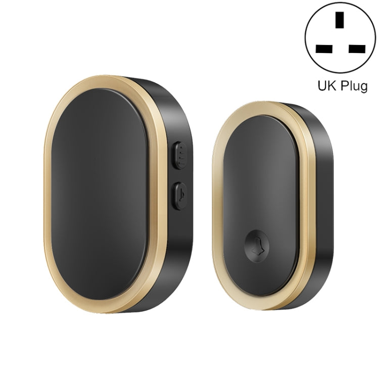CACAZI A99 Home Smart Remote Control Doorbell Elderly Pager, Style:UK Plug(Black Gold) - Wireless Doorbell by CACAZI | Online Shopping South Africa | PMC TechLife | Buy Now Pay Later Mobicred