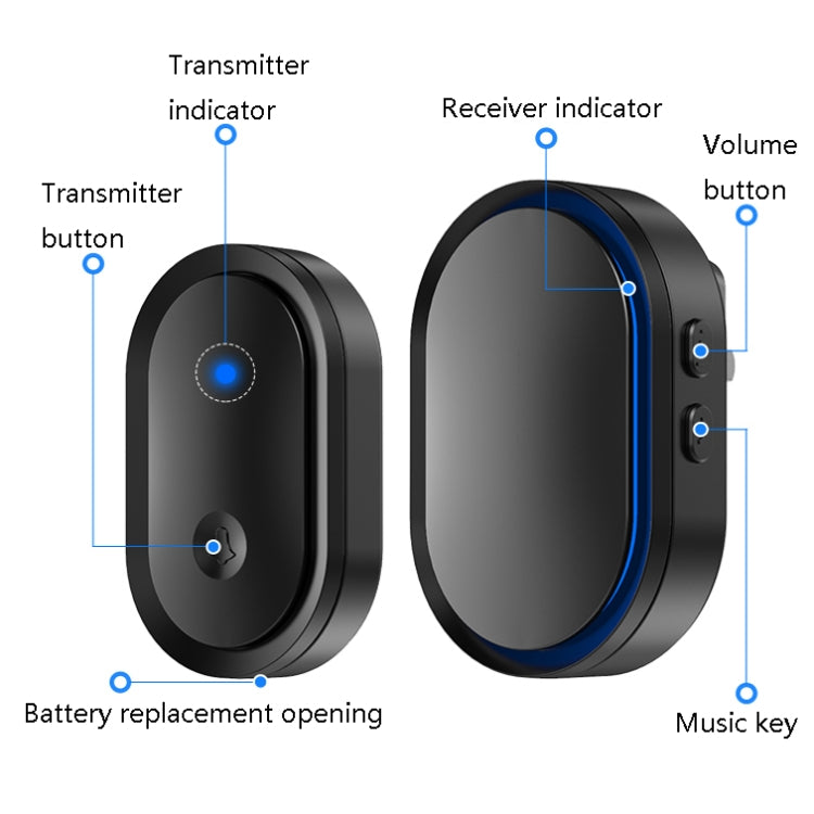 CACAZI A99 Home Smart Remote Control Doorbell Elderly Pager, Style:UK Plug(Silver) - Wireless Doorbell by CACAZI | Online Shopping South Africa | PMC Jewellery