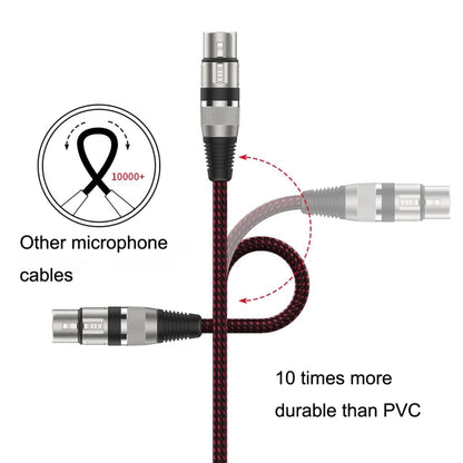 10m Red and Black Net TRS 6.35mm Male To Caron Female Microphone XLR Balance Cable - Microphone Audio Cable & Connector by PMC Jewellery | Online Shopping South Africa | PMC Jewellery | Buy Now Pay Later Mobicred