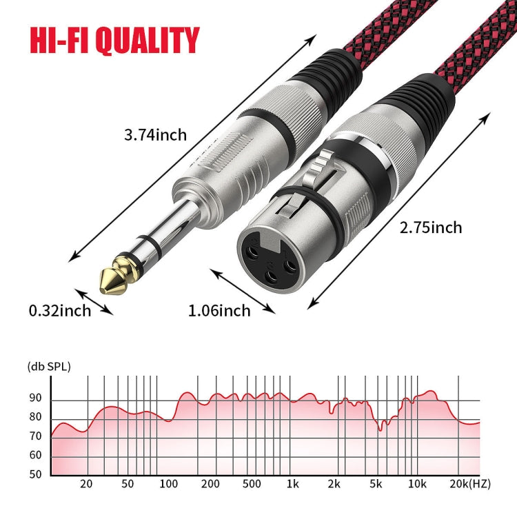 12m Red and Black Net TRS 6.35mm Male To Caron Female Microphone XLR Balance Cable - Microphone Audio Cable & Connector by PMC Jewellery | Online Shopping South Africa | PMC Jewellery | Buy Now Pay Later Mobicred