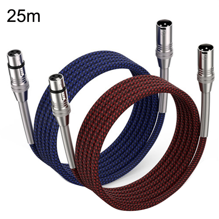 2pcs LHD010 Caron Male To Female XLR Dual Card Microphone Cable Audio Cable 25m(Red + Blue) - Microphone Audio Cable & Connector by PMC Jewellery | Online Shopping South Africa | PMC Jewellery | Buy Now Pay Later Mobicred