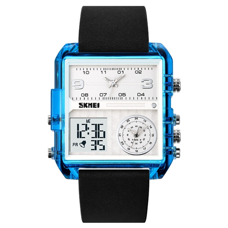 SKMEI 2021 Square Large Dial Triple Movement Men Sports Watch(Transparent Blue) - free shipping - PMC TechLife - Order now!