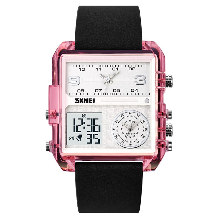 SKMEI 2021 Square Large Dial Triple Movement Men Sports Watch(Transparent Pink) - free shipping - PMC TechLife - Order now!