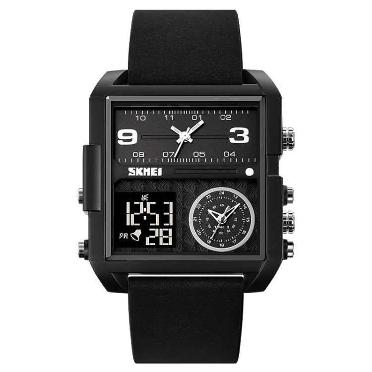 SKMEI 2021 Square Large Dial Triple Movement Men Sports Watch(Black Black Machine) - free shipping - PMC TechLife - Order now!