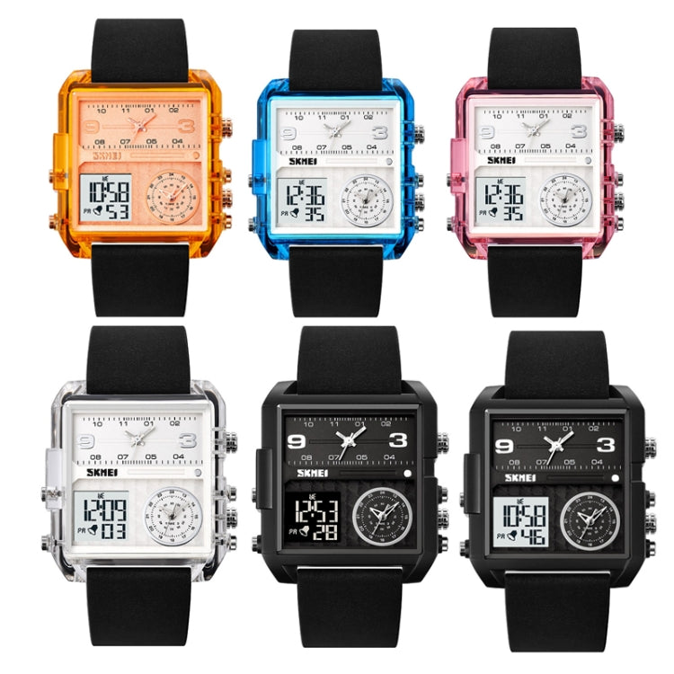 SKMEI 2021 Square Large Dial Triple Movement Men Sports Watch(Transparent Blue) - free shipping - PMC TechLife - Order now!