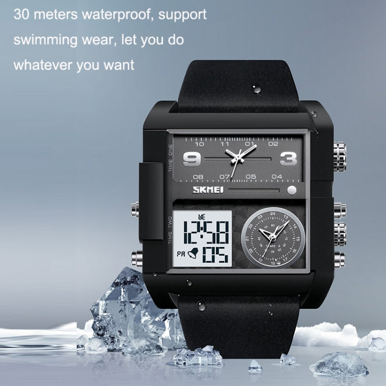 SKMEI 2021 Square Large Dial Triple Movement Men Sports Watch(Transparent Blue) - free shipping - PMC TechLife - Order now!