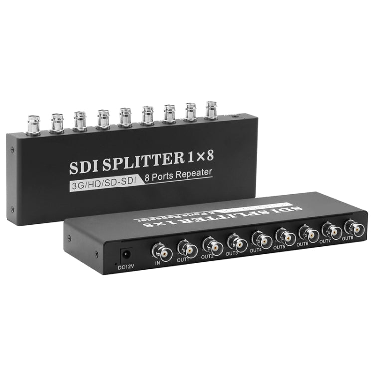 1 In 8 Out SD-SDI / HD-SDI / 3G-SDI Distribution Amplifier Video SDI Splitter(UK Plug) - Splitter by PMC Jewellery | Online Shopping South Africa | PMC Jewellery | Buy Now Pay Later Mobicred