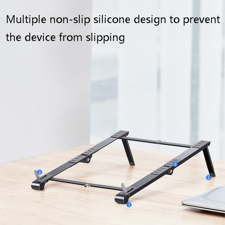 Oatsbasf 03040 Metal Mini Notebook Stand Aluminum Alloy Computer Cooling Folding Bracket(Silver) - Laptop Stand by Oatsbasf | Online Shopping South Africa | PMC Jewellery | Buy Now Pay Later Mobicred