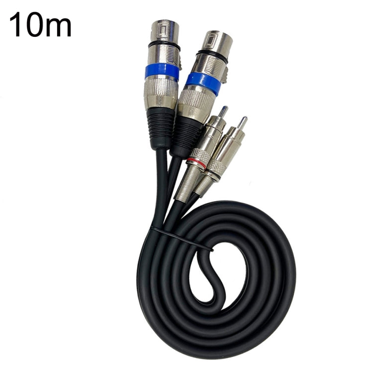 2RCA Male 2XLR Caron Female Speaker Audio Balance Cable, Length:10m - Microphone Audio Cable & Connector by PMC TechLife | Online Shopping South Africa | PMC TechLife | Buy Now Pay Later Mobicred