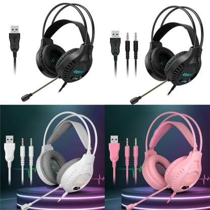 Smailwolf AK3 3.5mm Double Plug Version Game Wired Luminous Desktop Computer Headset(Pink) - Multimedia Headset by AK3 | Online Shopping South Africa | PMC Jewellery | Buy Now Pay Later Mobicred