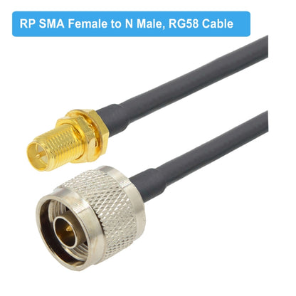 RP-SMA Female To N Male RG58 Coaxial Adapter Cable, Cable Length:10m - Connectors by PMC Jewellery | Online Shopping South Africa | PMC Jewellery | Buy Now Pay Later Mobicred