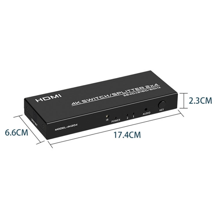 FJGEAR FJ-4K204 2 In 4 Out HD 4K Audio HDMI Switch Distributor, Plug Type:EU Plug - free shipping - PMC Jewellery - Order now!
