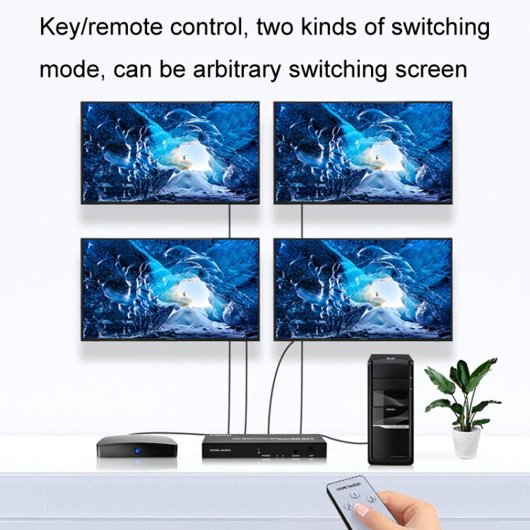 FJGEAR FJ-4K204 2 In 4 Out HD 4K Audio HDMI Switch Distributor, Plug Type:EU Plug - free shipping - PMC Jewellery - Order now!