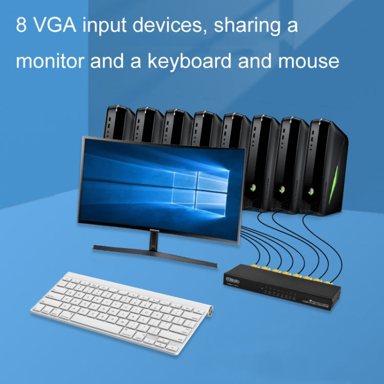 FJGEAR FJ-810UK 8 In 1 Out USB KVM Switcher With Desktop Switch, Plug Type:US Plug(Black) - free shipping - PMC Jewellery - Order now!