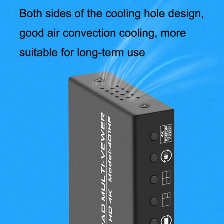 FJGEAR FJ-401HF 4 In 1 Out 4K HDMI Splitter Supports Four Screen Segmentation, Plug Type:EU Plug(Black) - free shipping - PMC Jewellery - Order now!