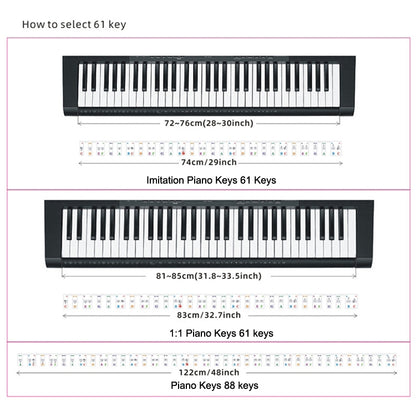 Children Beginner Piano Keyboard Color Stickers Musical Instrument Accessories, Style: Piano Keys 61 keys - Keyboard Instruments by PMC Jewellery | Online Shopping South Africa | PMC Jewellery